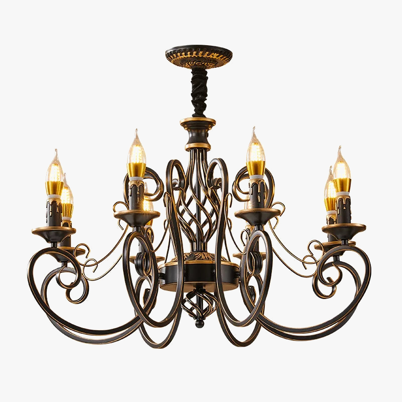 lustre vintage en fer rétro pour intérieur élégant