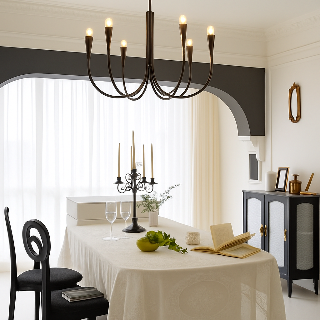 lustre vintage français doré noir design pour éclairage intérieur
