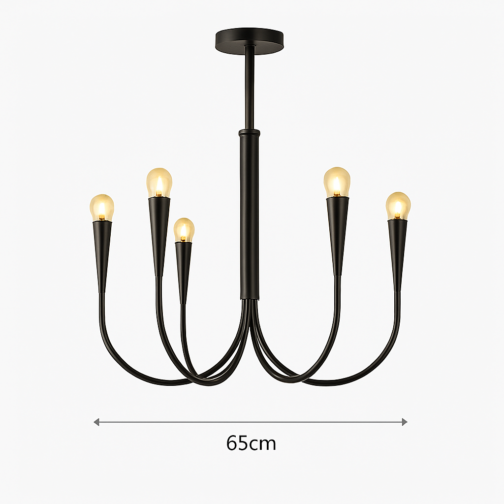 lustre vintage français doré noir design pour éclairage intérieur