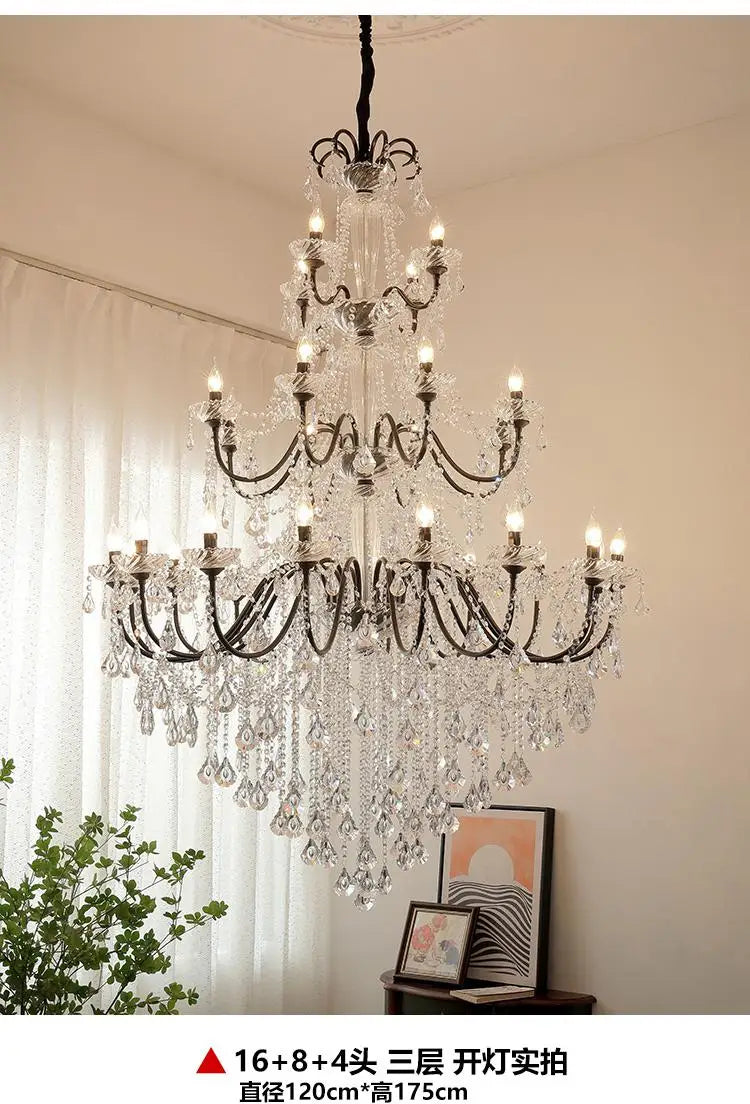lustre vintage à LED en cristal pour un éclairage élégant