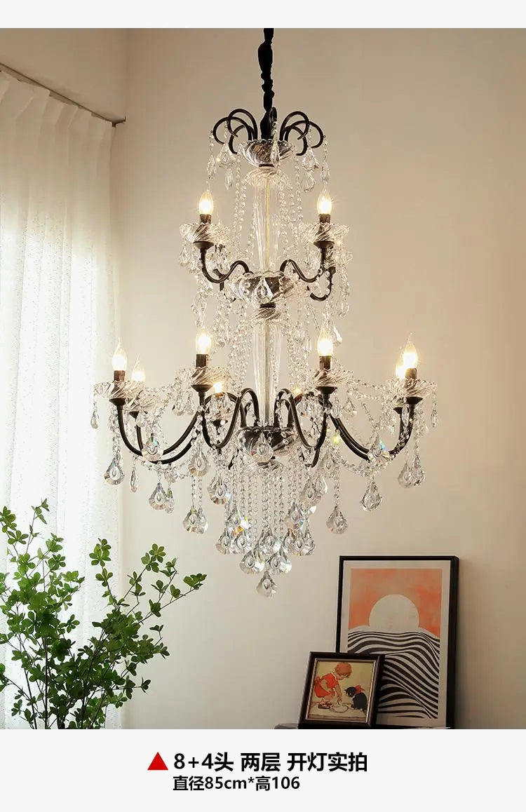 lustre vintage à LED en cristal pour un éclairage élégant