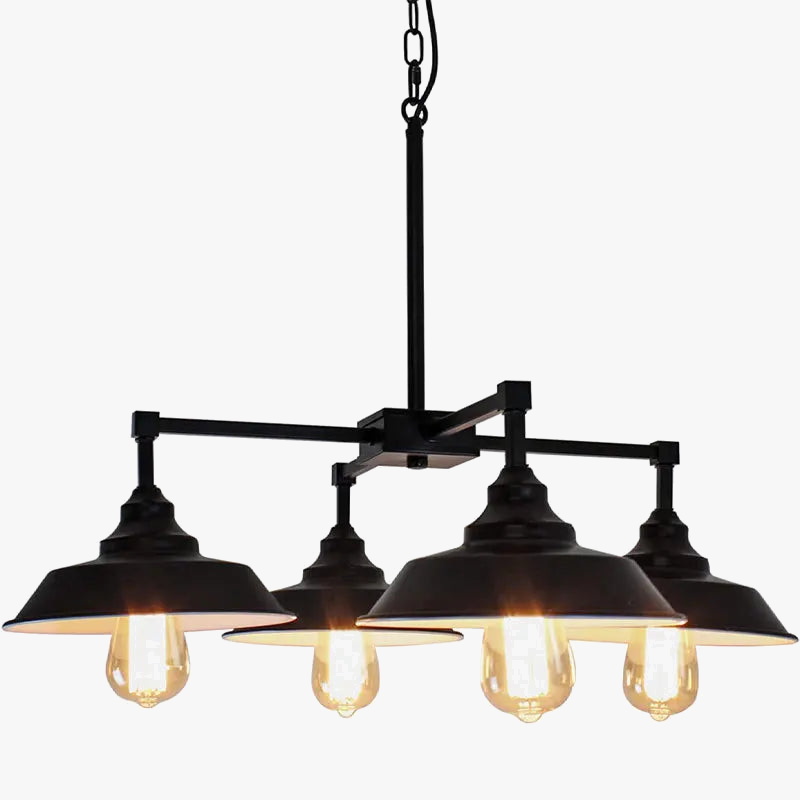 lustre vintage loft 4 têtes style américain pour restaurant