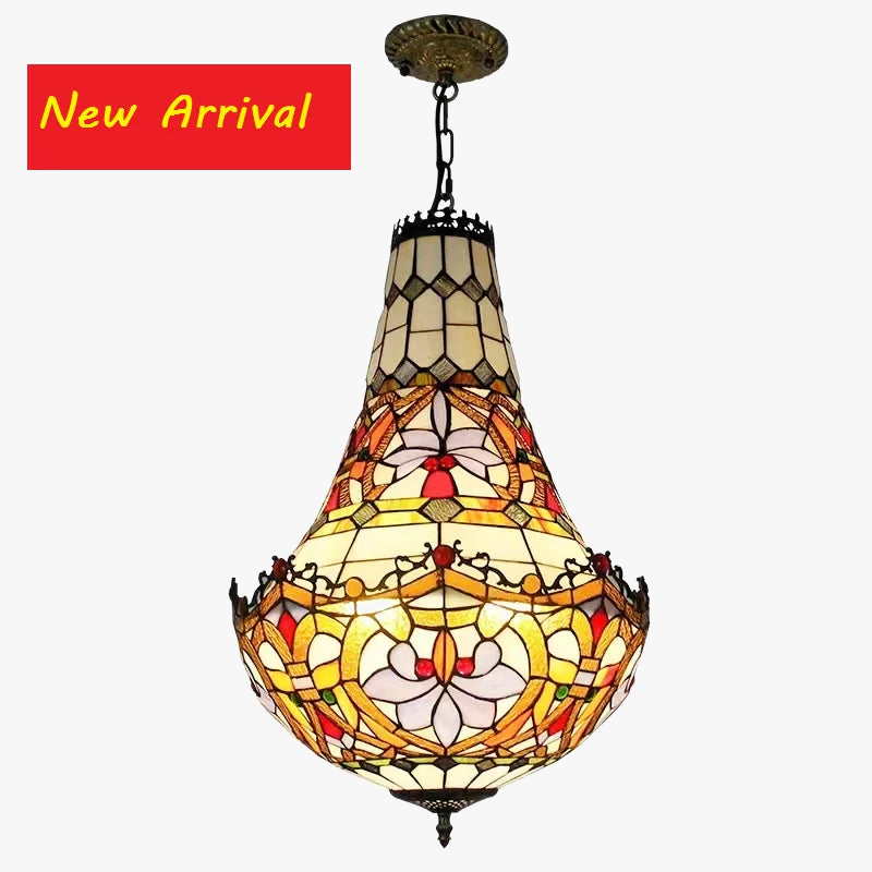 lustre vintage méditerranéen en vitrail pour intérieur élégant