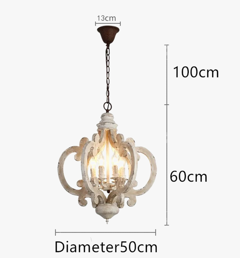 lustre vintage rétro en bois pour café bar et loft