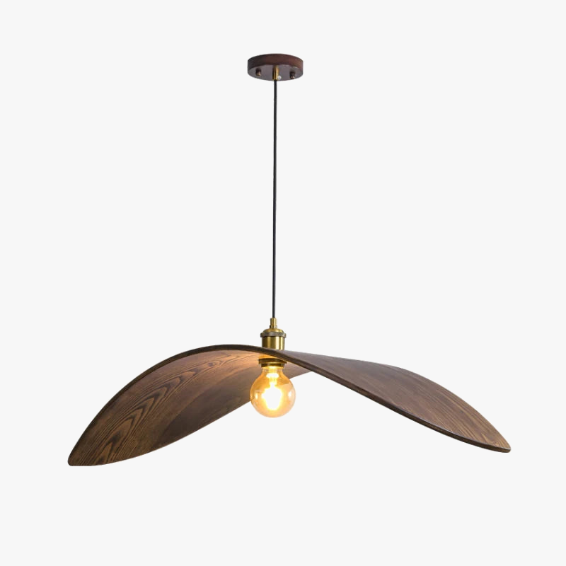 lustre wabi sabi en bois avec led pour loft escaliers