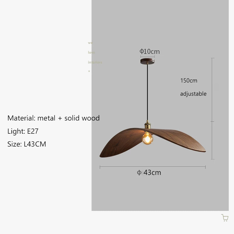 lustre wabi sabi en bois avec led pour loft escaliers