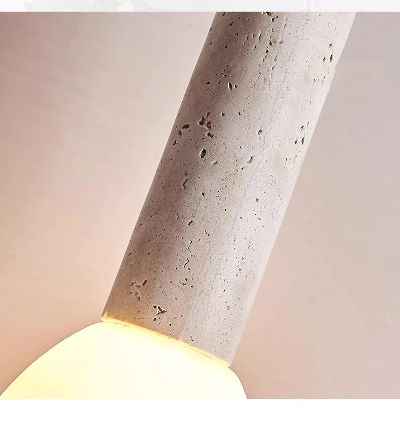 lustre wabi-sabi en pierre de grotte rétro suspendu