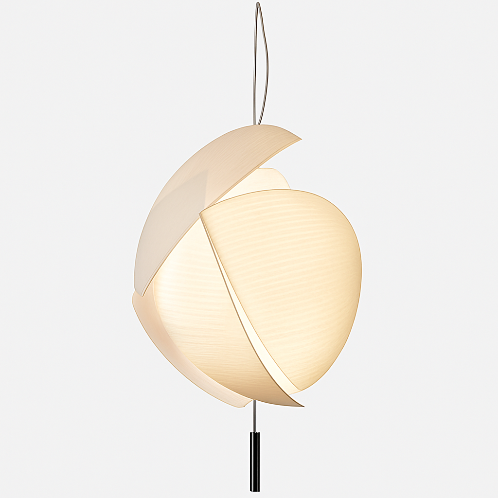 lustre wabi-sabi led en soie japonaise pour décoration maison