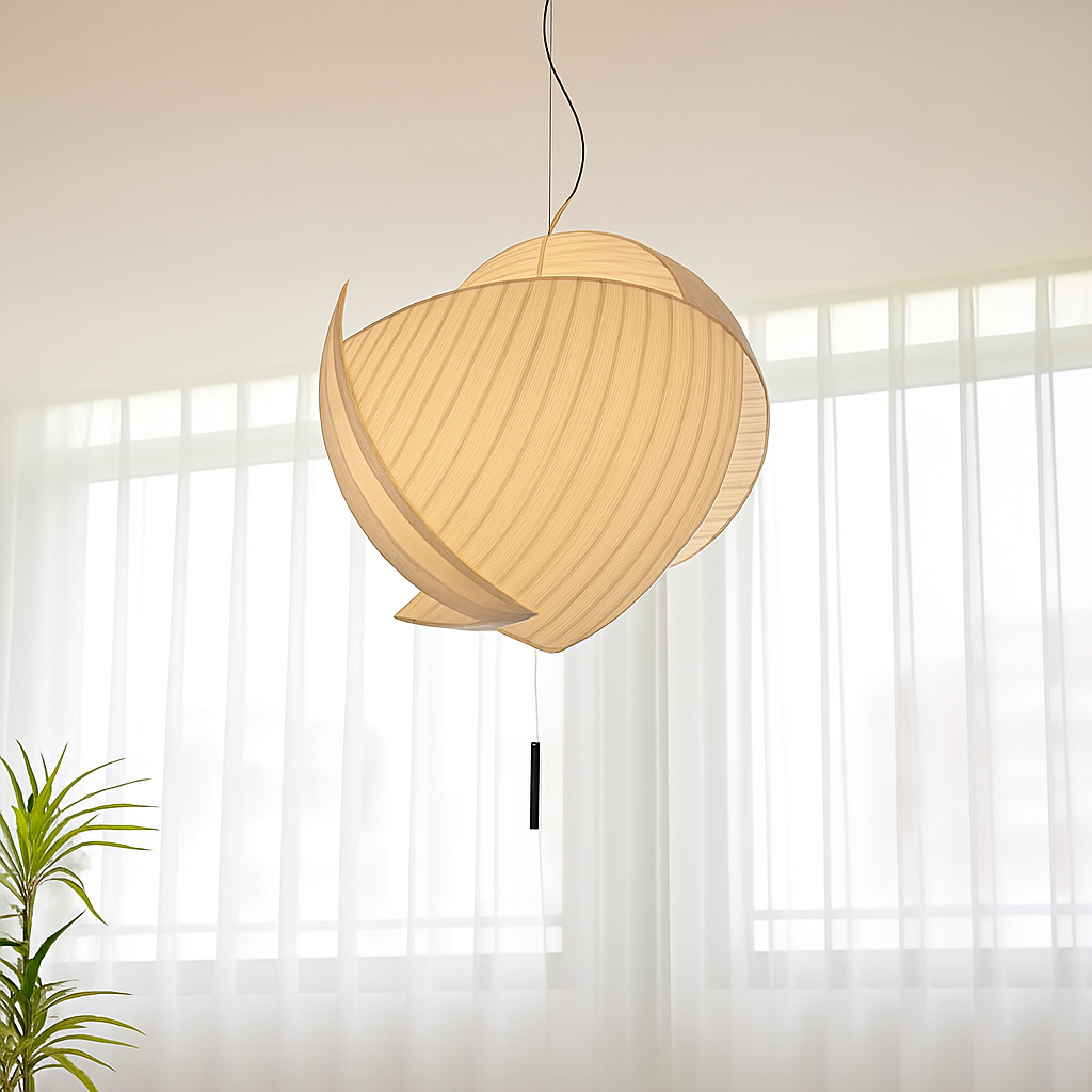 lustre wabi-sabi led en soie japonaise pour décoration maison