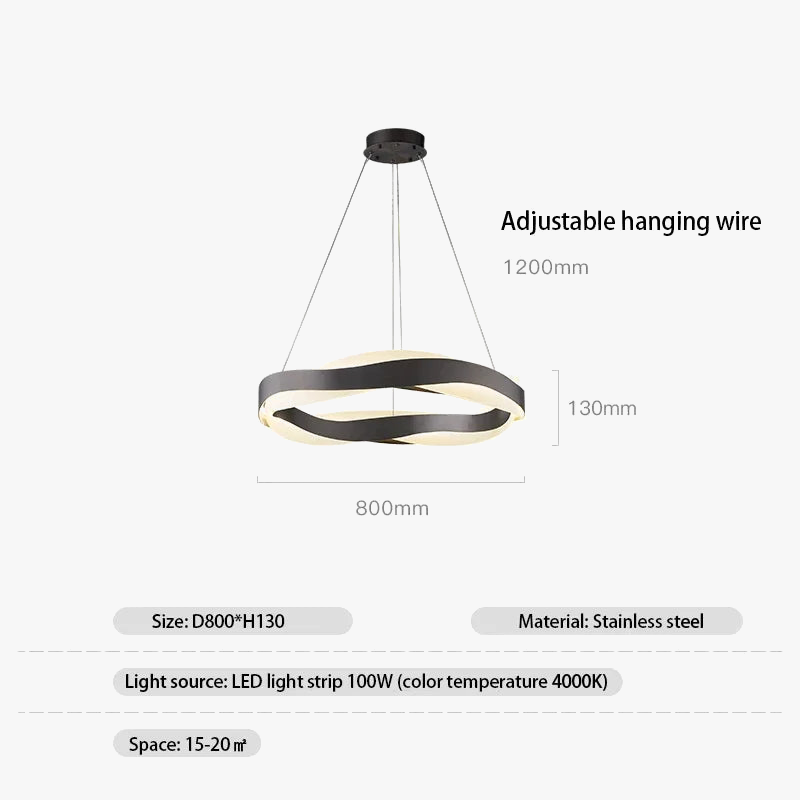 Lustres de cercle noir d'or de luxe décoration de la maison suspension pour salon Restaurant Hall lampes suspendues de plafond en acrylique