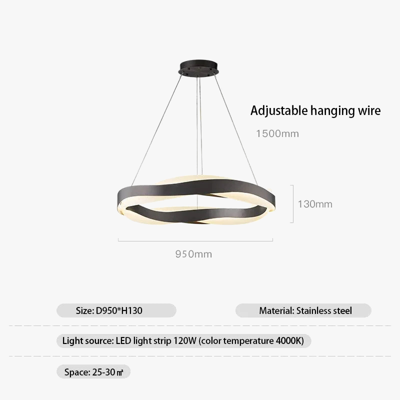 Lustres de cercle noir d'or de luxe décoration de la maison suspension pour salon Restaurant Hall lampes suspendues de plafond en acrylique