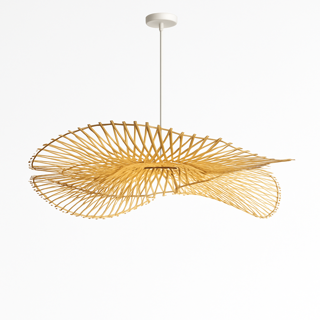 Lustres en osier tissé en bambou