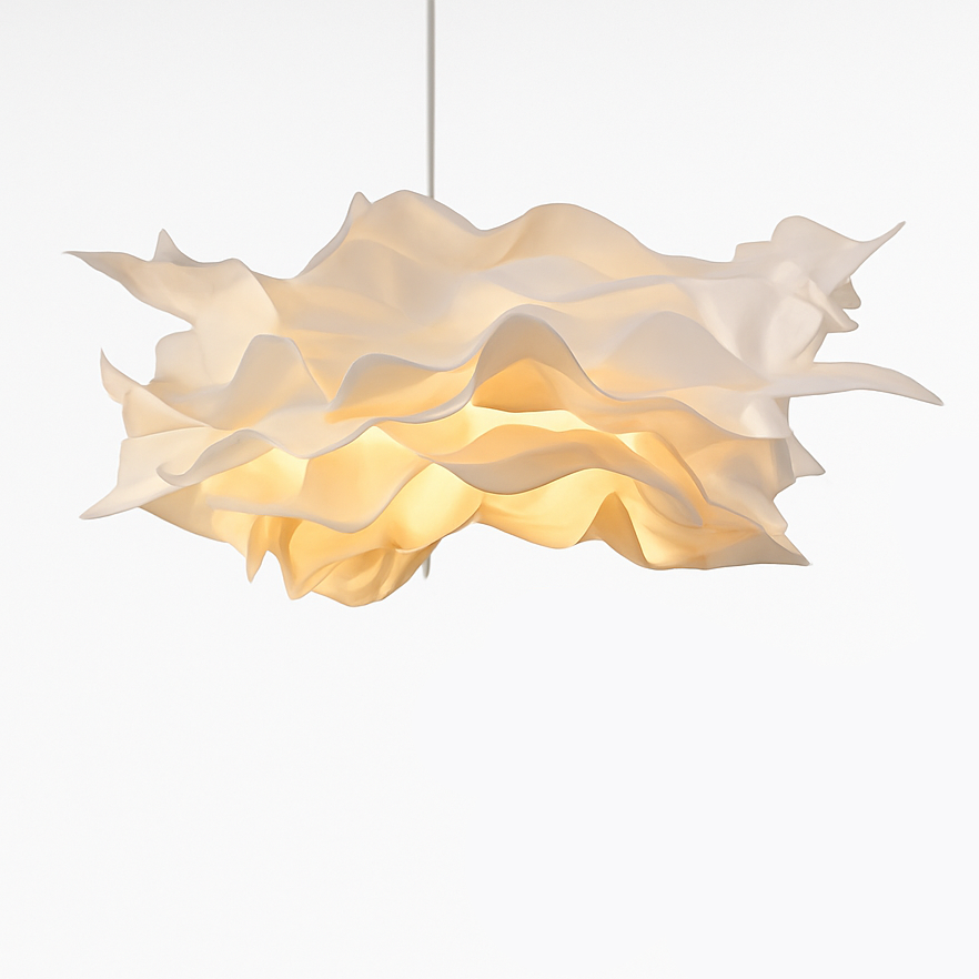 Lustres en papier blanc design fleur