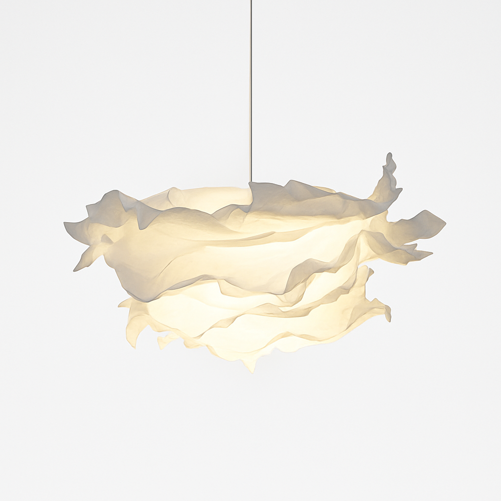 Lustres en papier blanc design fleur