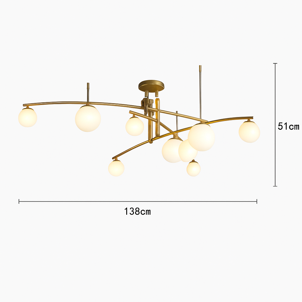 lustres en verre pour barre de suspension cuisine