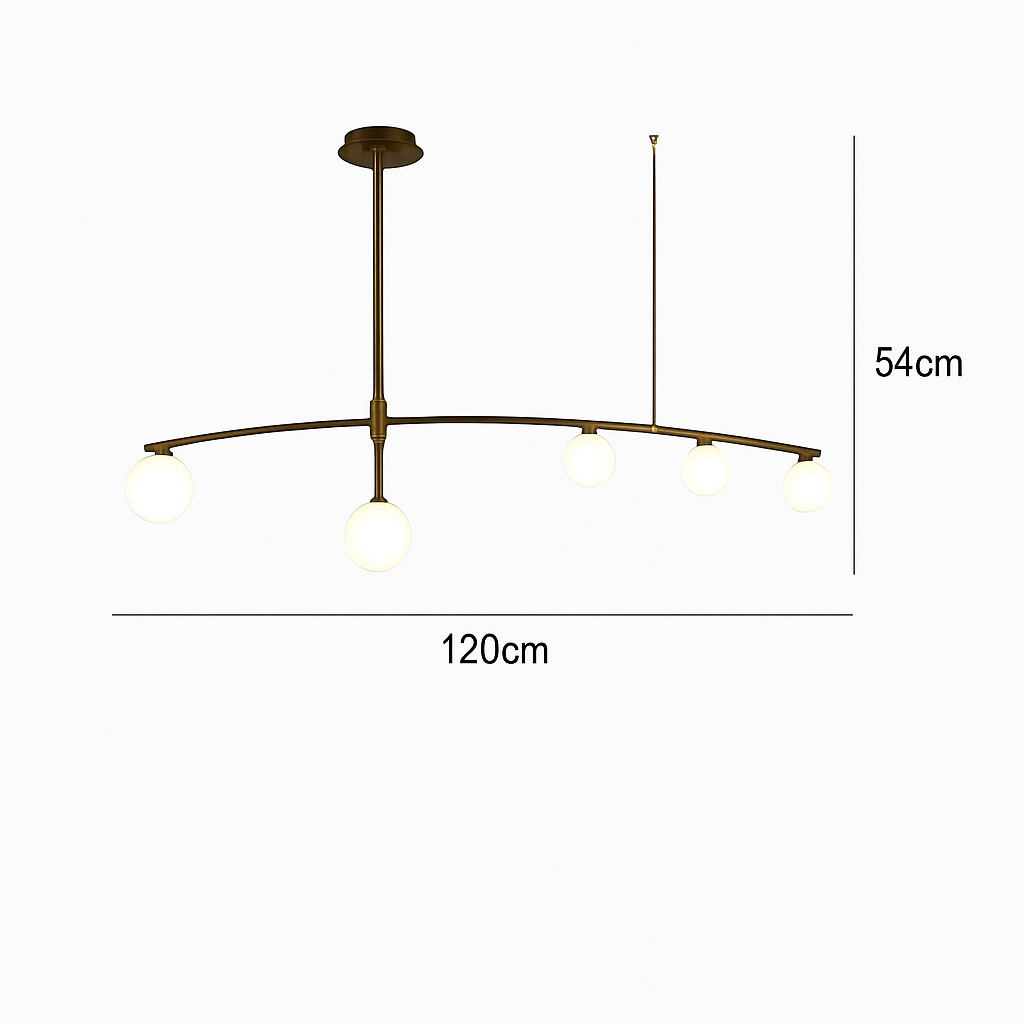 lustres en verre pour barre de suspension cuisine