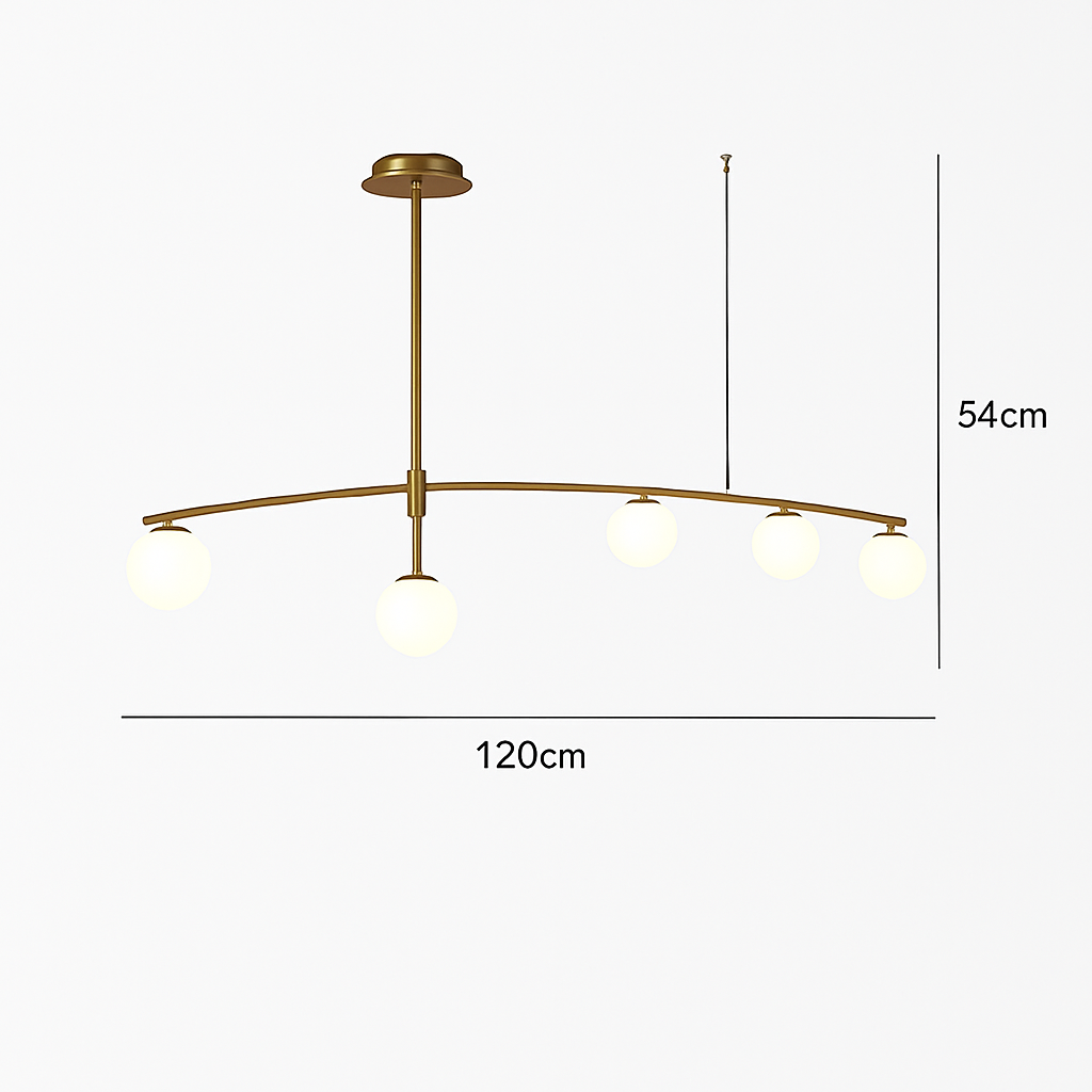 lustres en verre pour barre de suspension cuisine