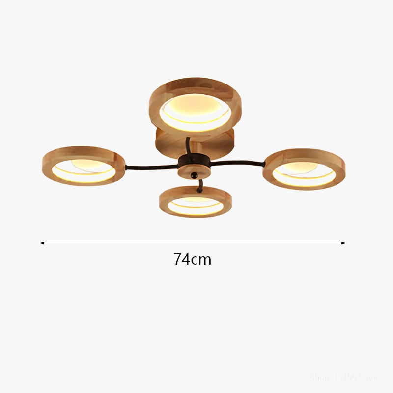 lustres modernes en bois avec lampes led nordiques