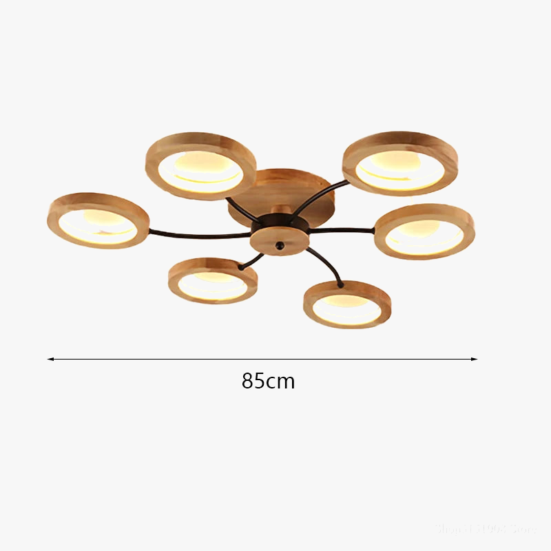 lustres modernes en bois avec lampes led nordiques