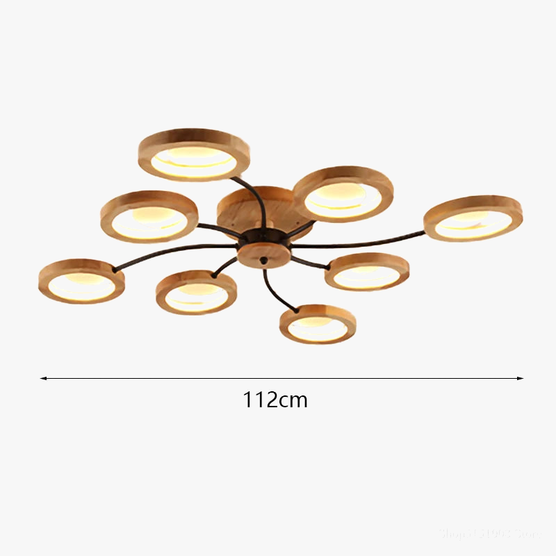 lustres modernes en bois avec lampes led nordiques