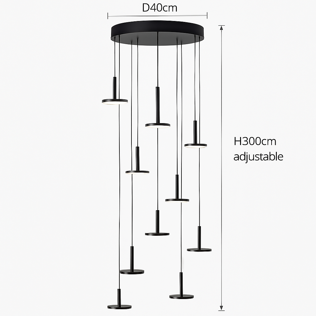 lustres modernes led pour escalier de luxe et cafés
