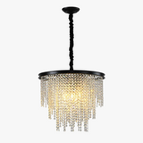 Lustre en cristal Luxe moderne LED chaîne de fronde or