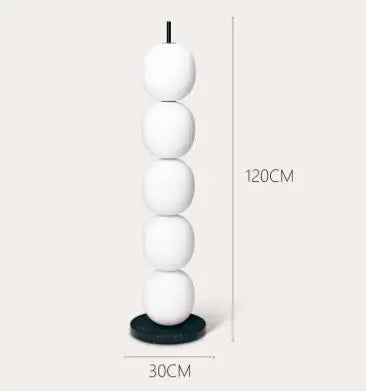 Mainkai lampadaire Nordic Gourde String Lampadaire pour Salon Chambre Étude Abat-Jour en Verre Blanc Lampadaire Design