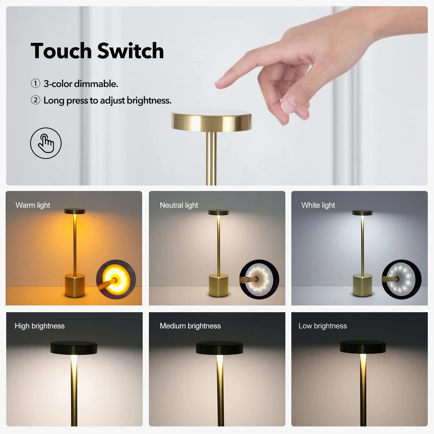 Lampe de table sans fil MEEROX