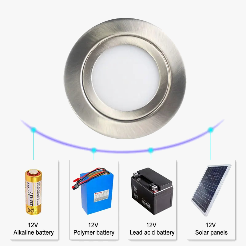 mini lampe encastrée led mince éclairage affichage intégré nickel