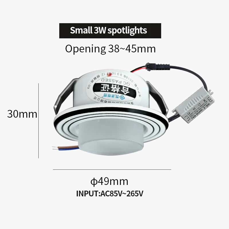 mini spot encastré décoratif avec pilote intégré