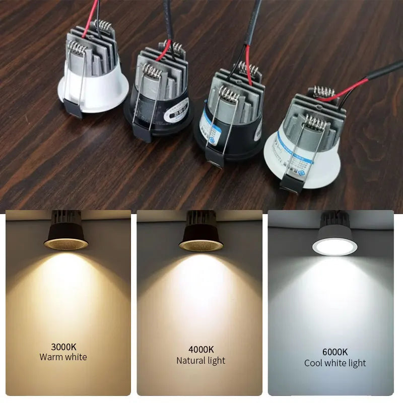 mini spot encastré led anti-éblouissant avec ensemble de pilotes