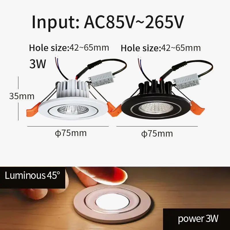 mini spot encastré led intérieur petit spot intégré avec pilote