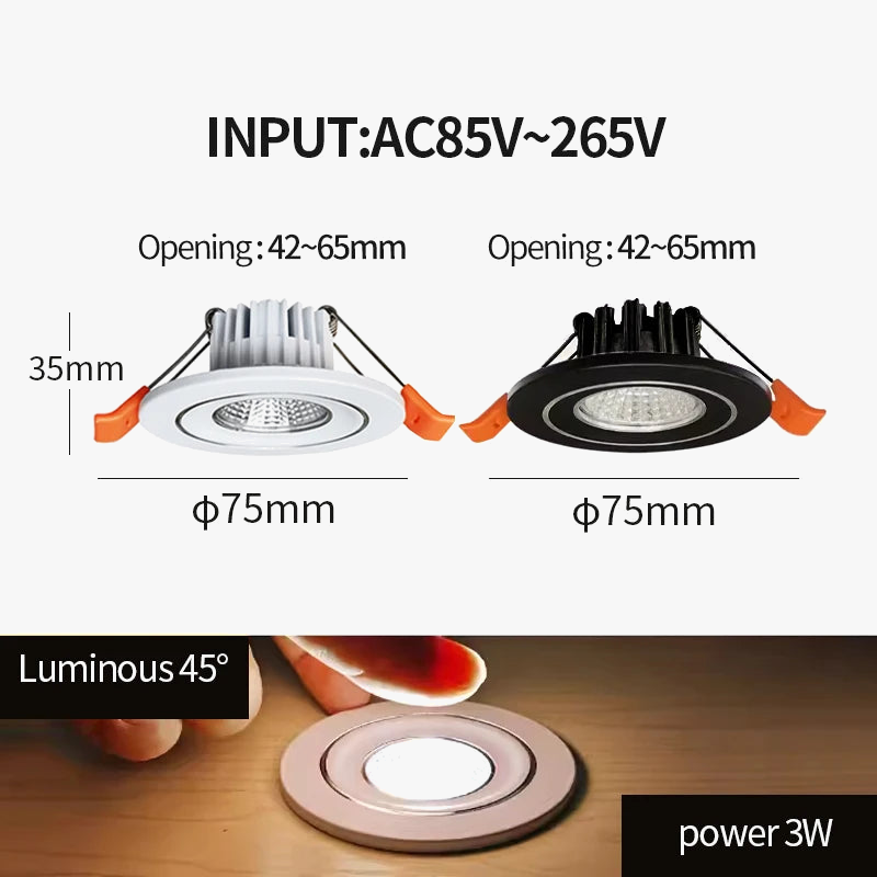 mini spot encastré led pour intérieur avec ensemble de pilotes