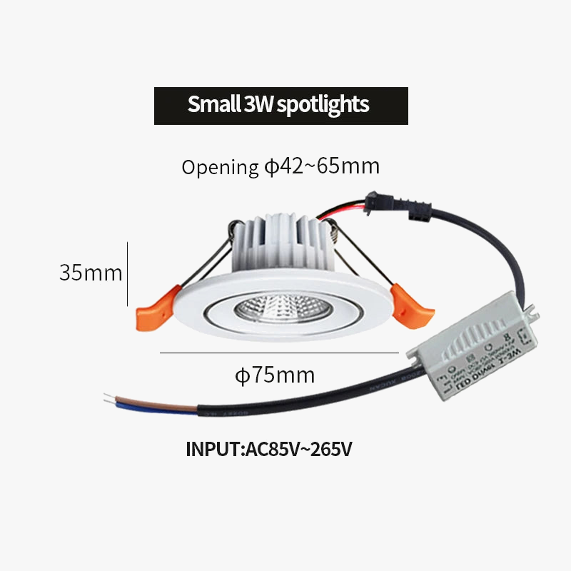 mini spot encastré led pour intérieur avec ensemble de pilotes