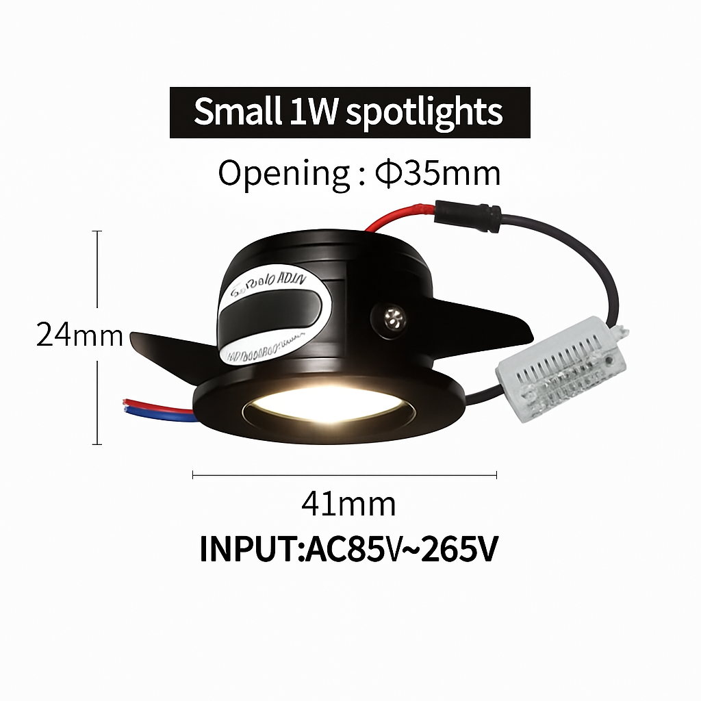 mini spot encastré led pour intérieur avec pilote inclus