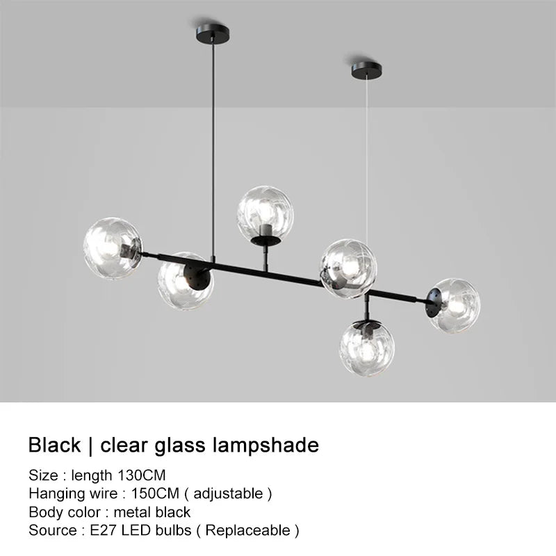 Lustre boule en verre moderne design