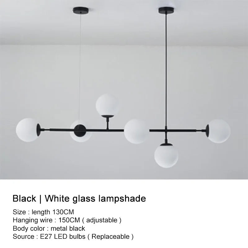 Lustre boule en verre moderne design