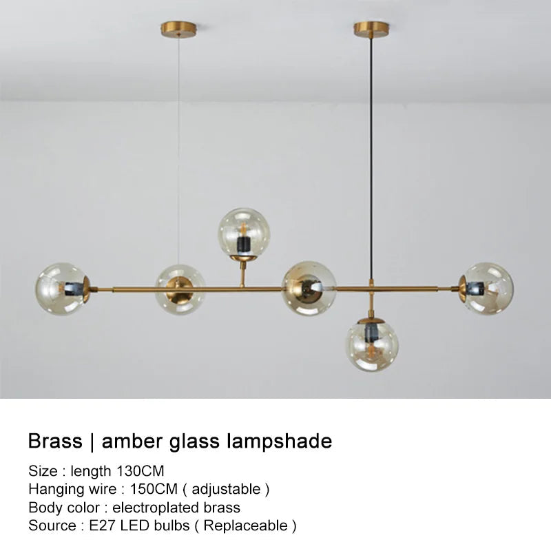 Lustre boule en verre moderne design