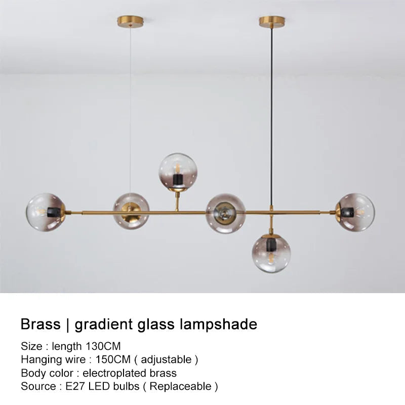 Lustre boule en verre moderne design