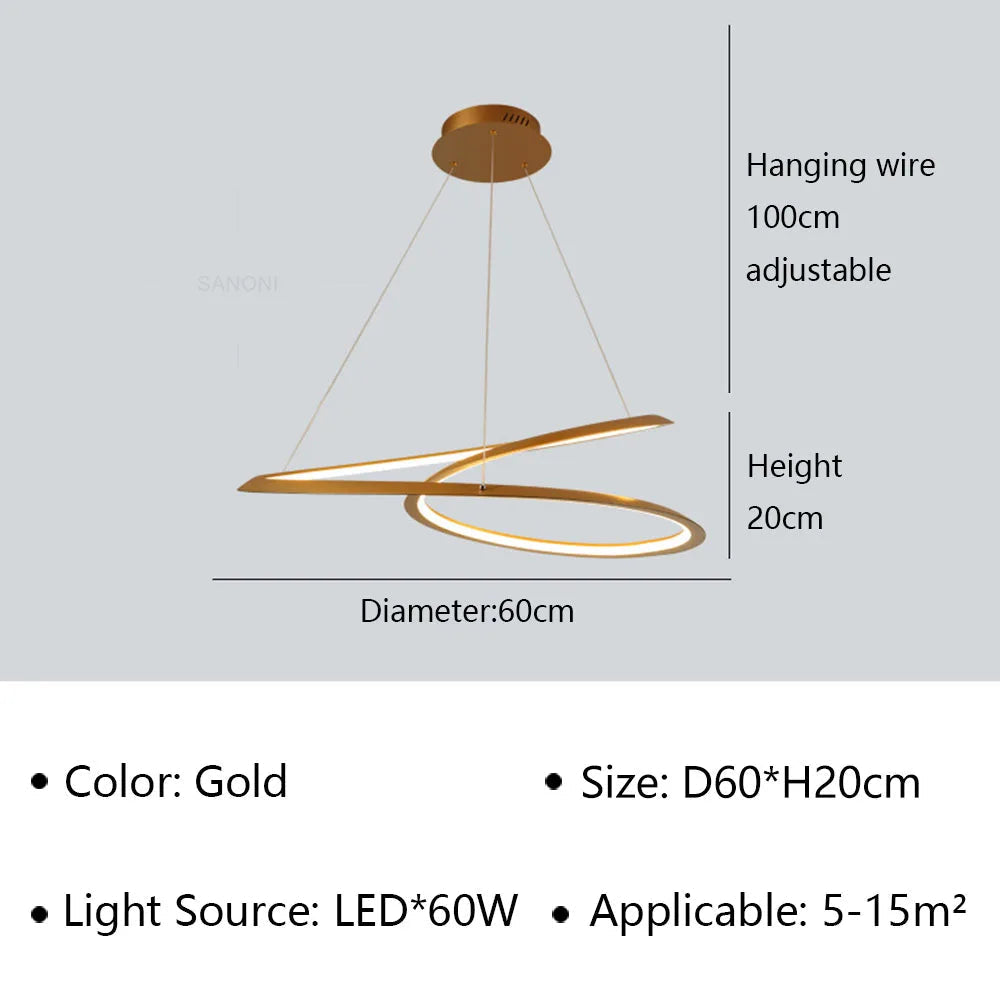 Lustre LED suspendu au design moderne