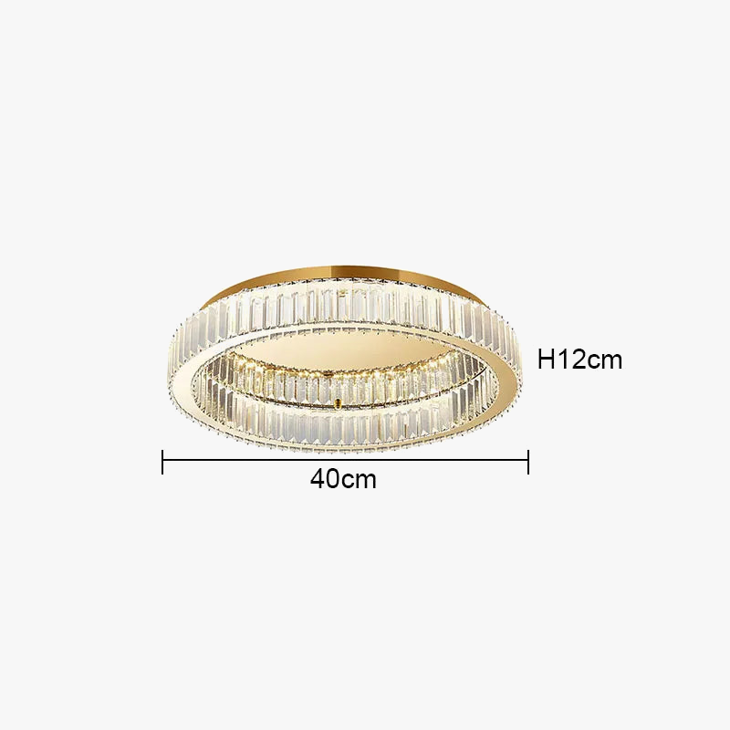 Plafonnier rond led cristal moderne simple