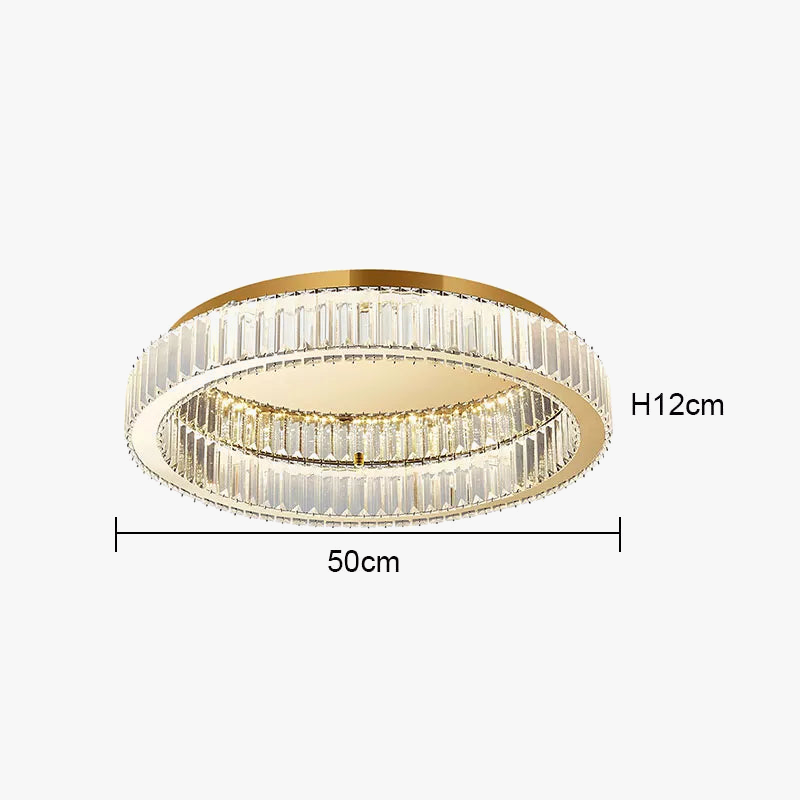 Plafonnier rond led cristal moderne simple