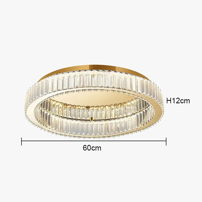 Plafonnier rond led cristal moderne simple