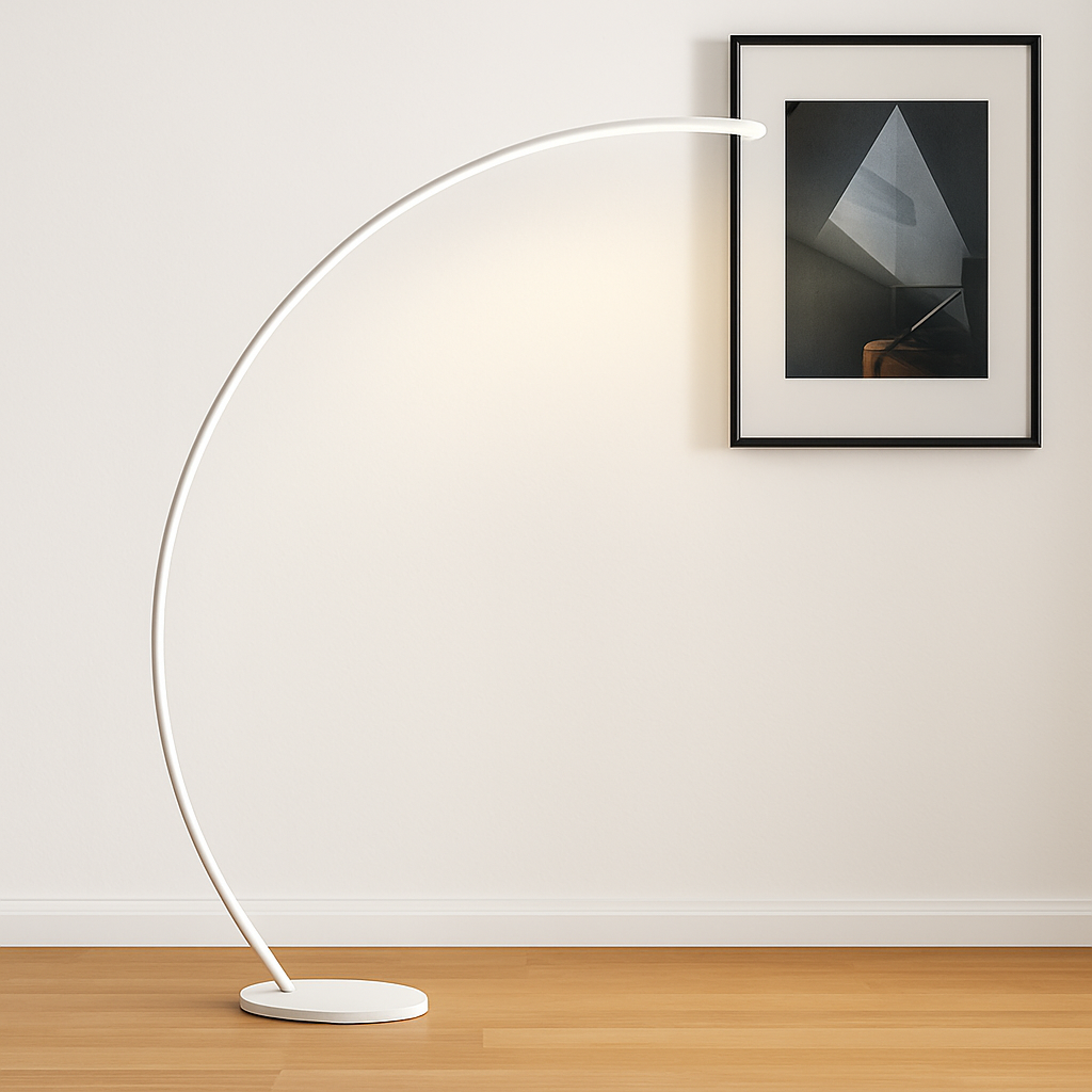 Modern Simple Ledc Shaped Aluminum Floor Lamp, Living Room Next To Sofa, Bedroom, Study, Leisure Fishing Black Floor Lamp