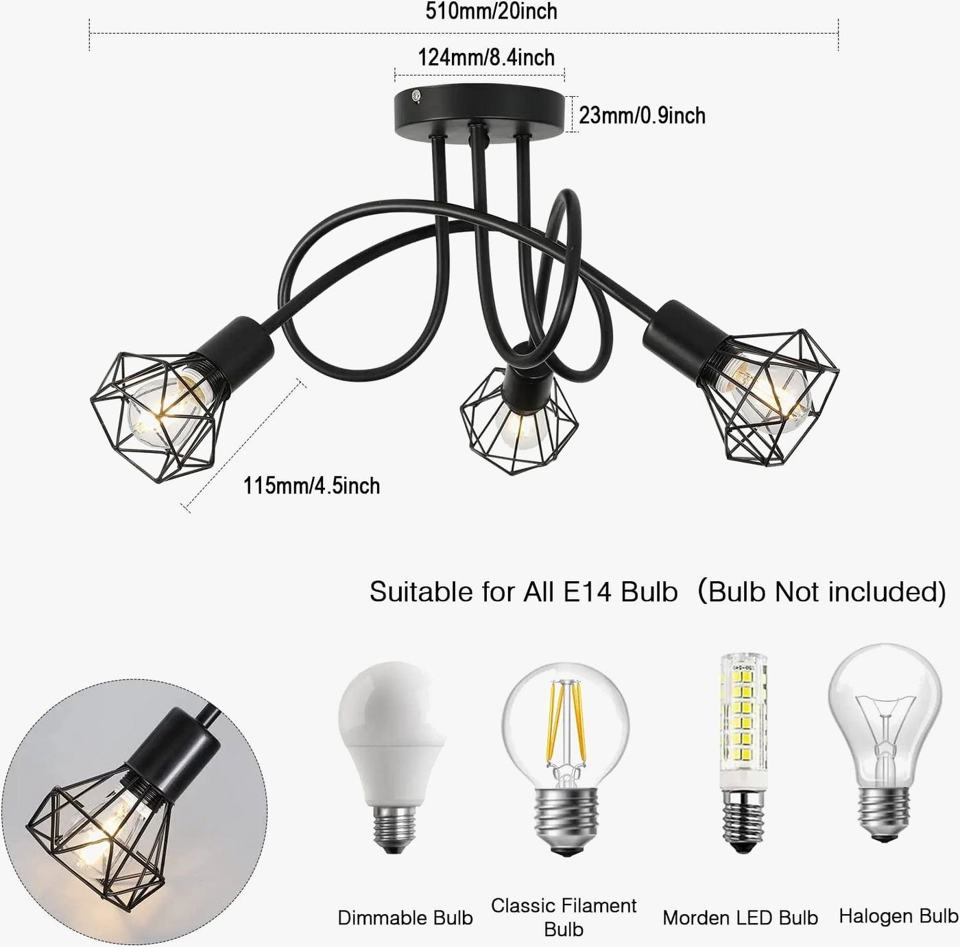 Lampe araignée moderne maison éclairage toit chambre salon expédition