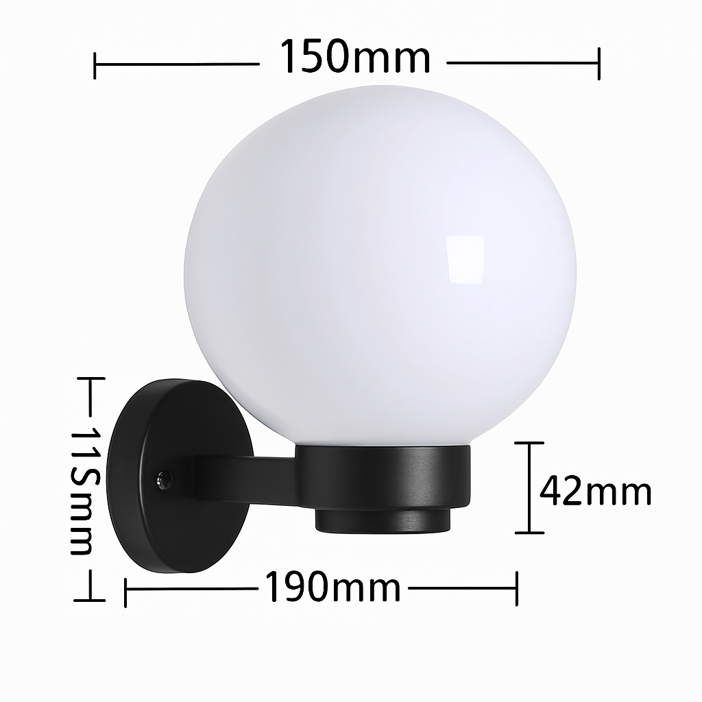 Moderne LED Globe Applique 15W Extérieur Étanche Jardin Appliques Murales Balcon Cour Ailse Escalier Extérieur Applique Murale