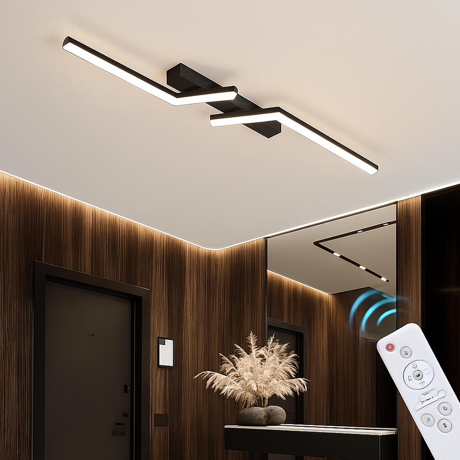 Moderne LED Ligne Plafonnier moderne Salon Salle À Manger Chambre Principale Étude Luminaire Or Noir Plafonniers Éclairage