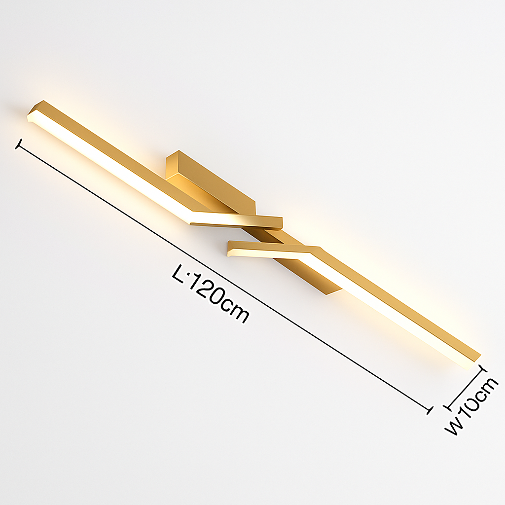 Moderne LED Ligne Plafonnier moderne Salon Salle À Manger Chambre Principale Étude Luminaire Or Noir Plafonniers Éclairage