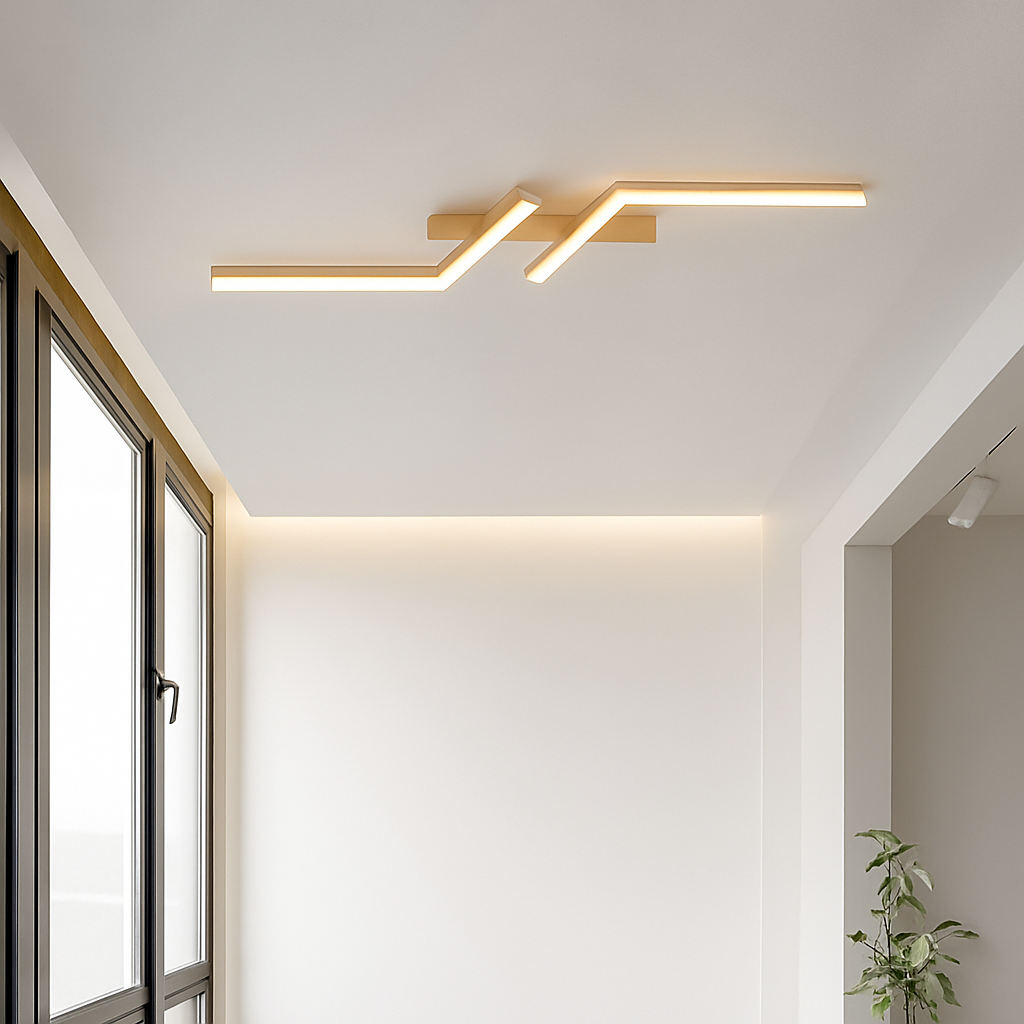Moderne LED Ligne Plafonnier moderne Salon Salle À Manger Chambre Principale Étude Luminaire Or Noir Plafonniers Éclairage