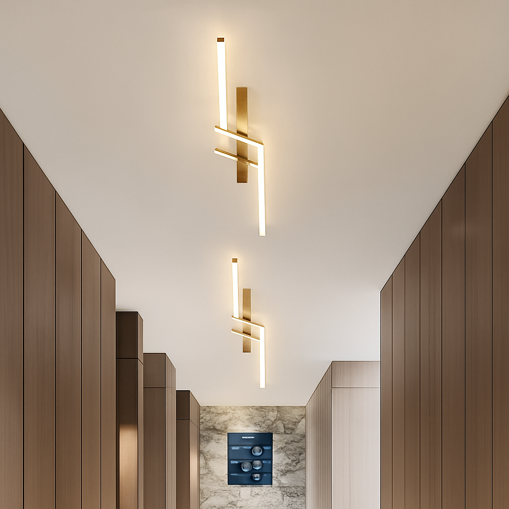 Moderne LED Ligne Plafonnier moderne Salon Salle À Manger Chambre Principale Étude Luminaire Or Noir Plafonniers Éclairage